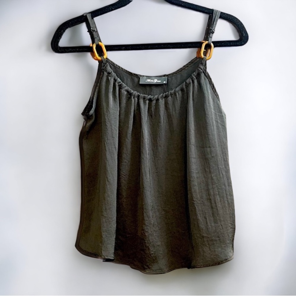 Anna Grace silky black tank